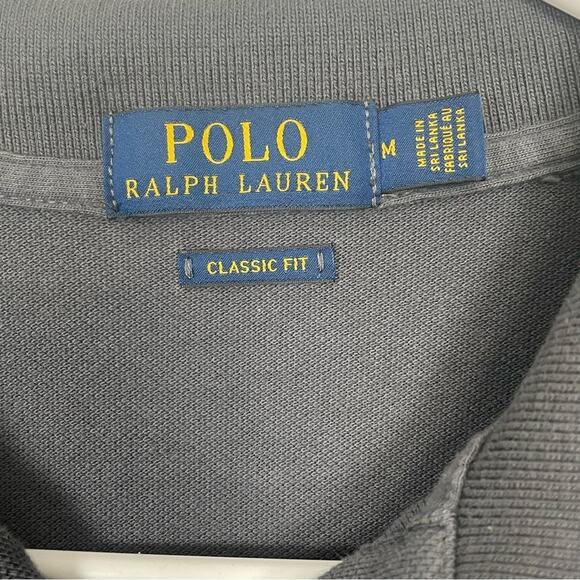 Polo Ralph Lauren Grey Classic Fit Polo Shirt Medium - Picture 3 of 4